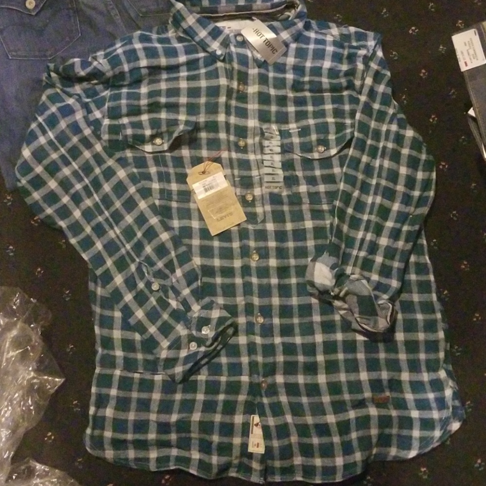 Levi's Mens Plaid Double Weave Shirt XL NEW